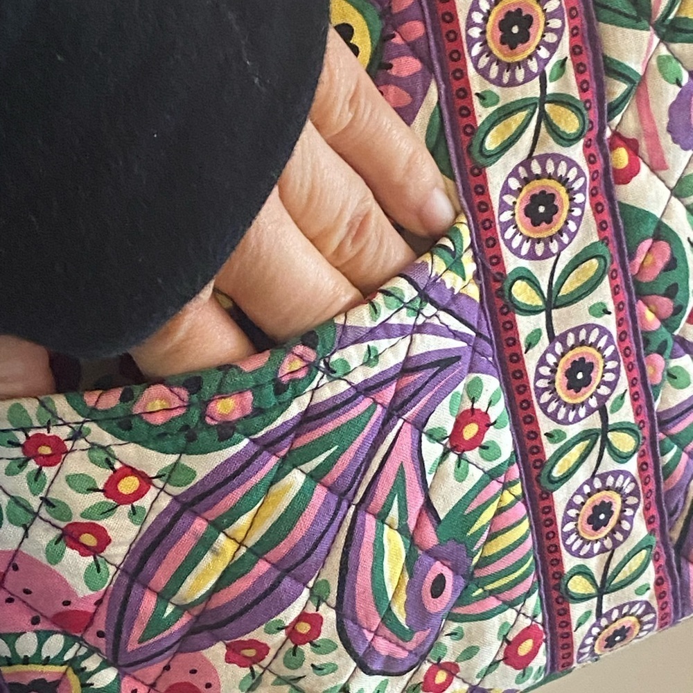 Vera Bradley quilted Floral paisley pink purple Patterned Tote Bag grandmacore - Picture 12 of 15